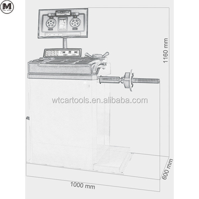80kg WRB-085 LCD-Display Smart Reifen Balancer Maschine für 30" Felgen