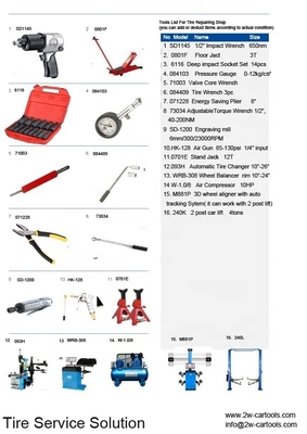 W-1.0/8 Reifenwerkstatt Ausrüstung mit 10 PS Luftkompressor und 12 T Stand Jack