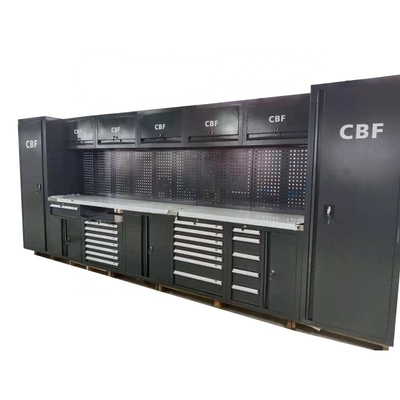 Schwarze Räumliche Metall Garagenarbeitsplatten Schränke W2400 D610 H40mm