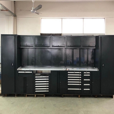 Schwarze Räumliche Metall Garagenarbeitsplatten Schränke W2400 D610 H40mm