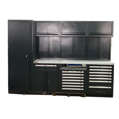 Bewegliche große neue schwarze Garagenarbeitsbank / Werkstatt Stahlkombinationswerkzeugschrank