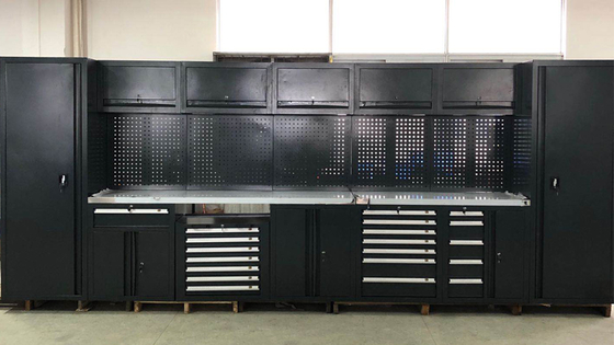 Bewegliche große neue schwarze Garagenarbeitsbank / Werkstatt Stahlkombinationswerkzeugschrank