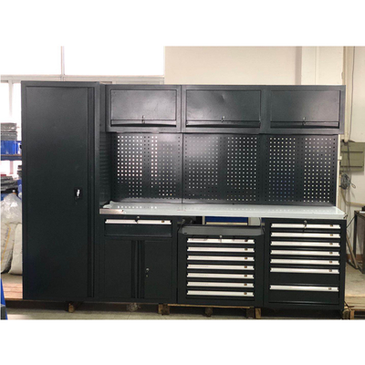 Bewegliche große neue schwarze Garagenarbeitsbank / Werkstatt Stahlkombinationswerkzeugschrank