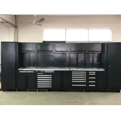 Bewegliche große neue schwarze Garagenarbeitsbank / Werkstatt Stahlkombinationswerkzeugschrank