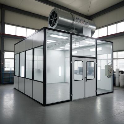Installation vor Ort Auto-Spray-Stall mit 5,5 kW europäischen Typ Luftzufuhrventilator und G10 Dieselbrenner für die Automotive Refinishing