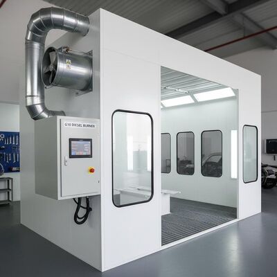 Professionelle Autosprühkabine mit G10 Dieselbrenner Digitalen Steuerung und hocheffizienten Abgasventilator für die Automotive Lackierung